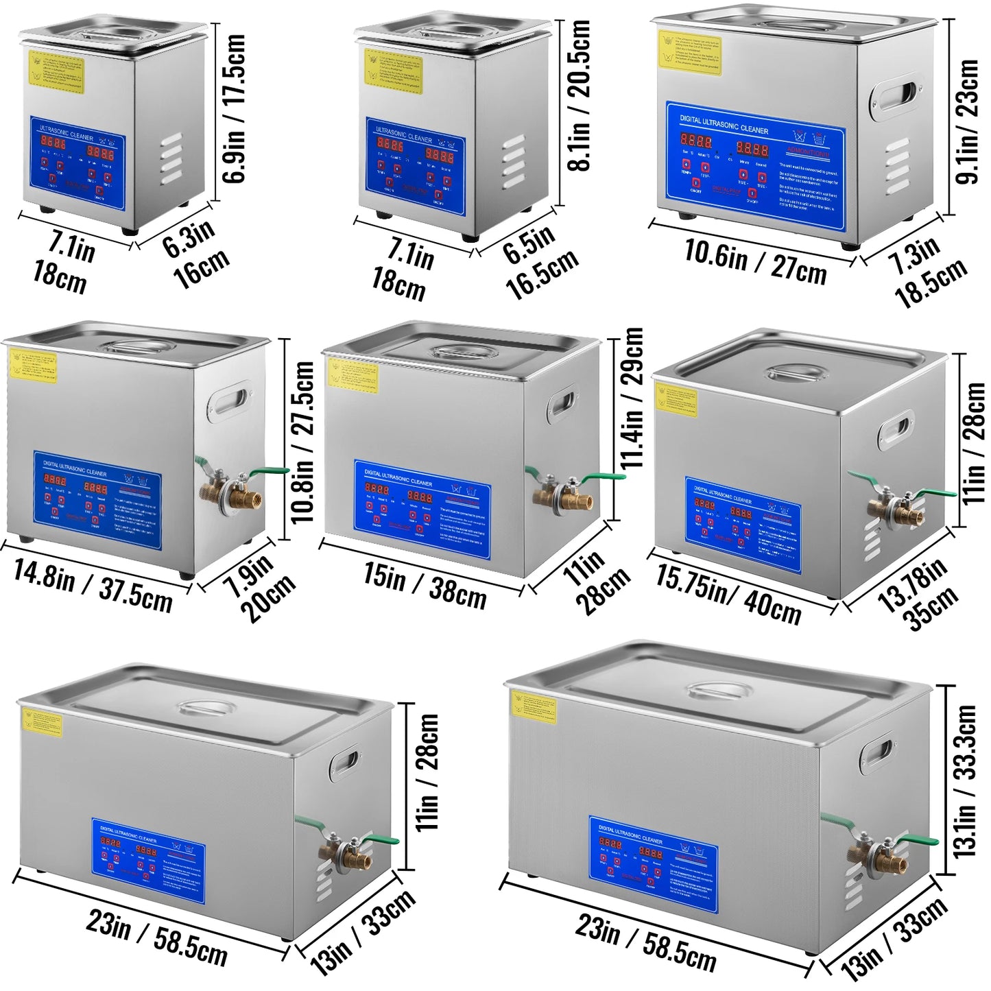 SucceBuy 1.3L -30L Stainless Steel ,Digital Ultrasonic cleaner , User friendly design