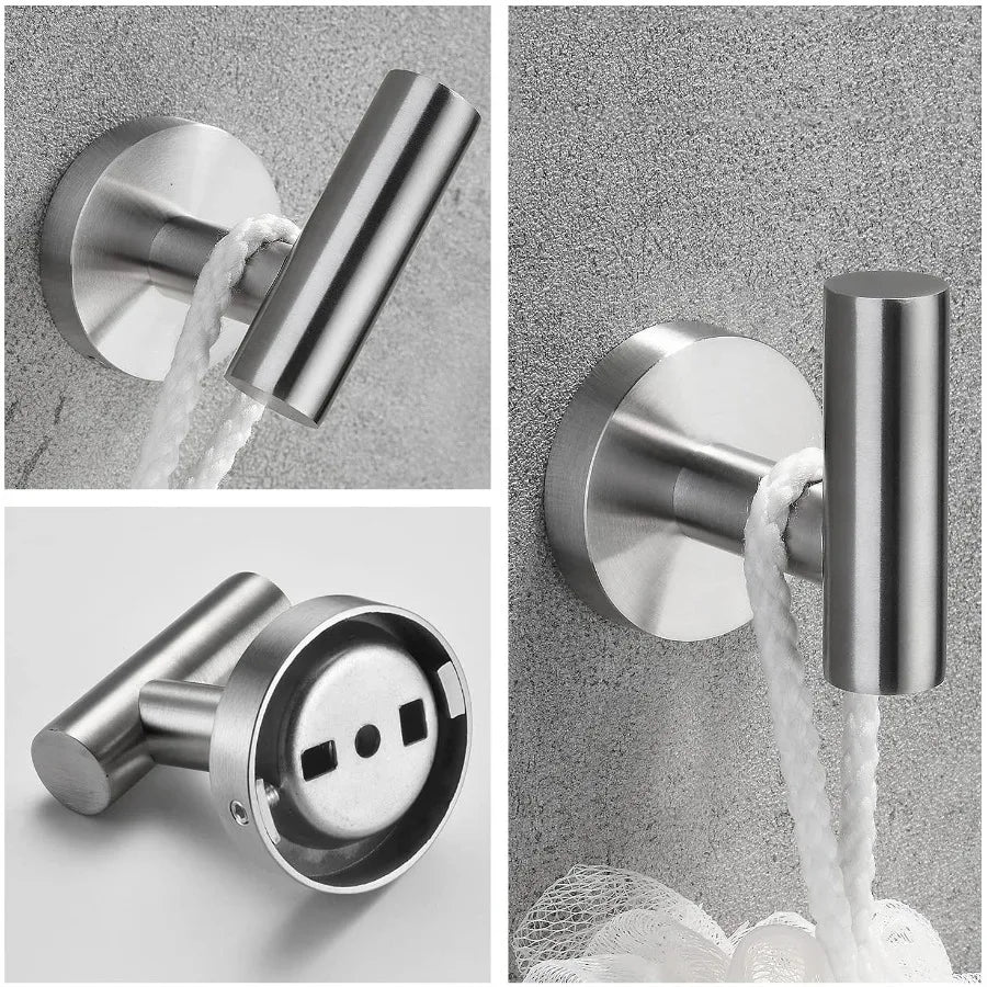 3Piece Bathroom Hardware Set with Toilet Paper Holder Towel Ring Adjustable Towel Bar Wall Mount Bath Accessory Set RT