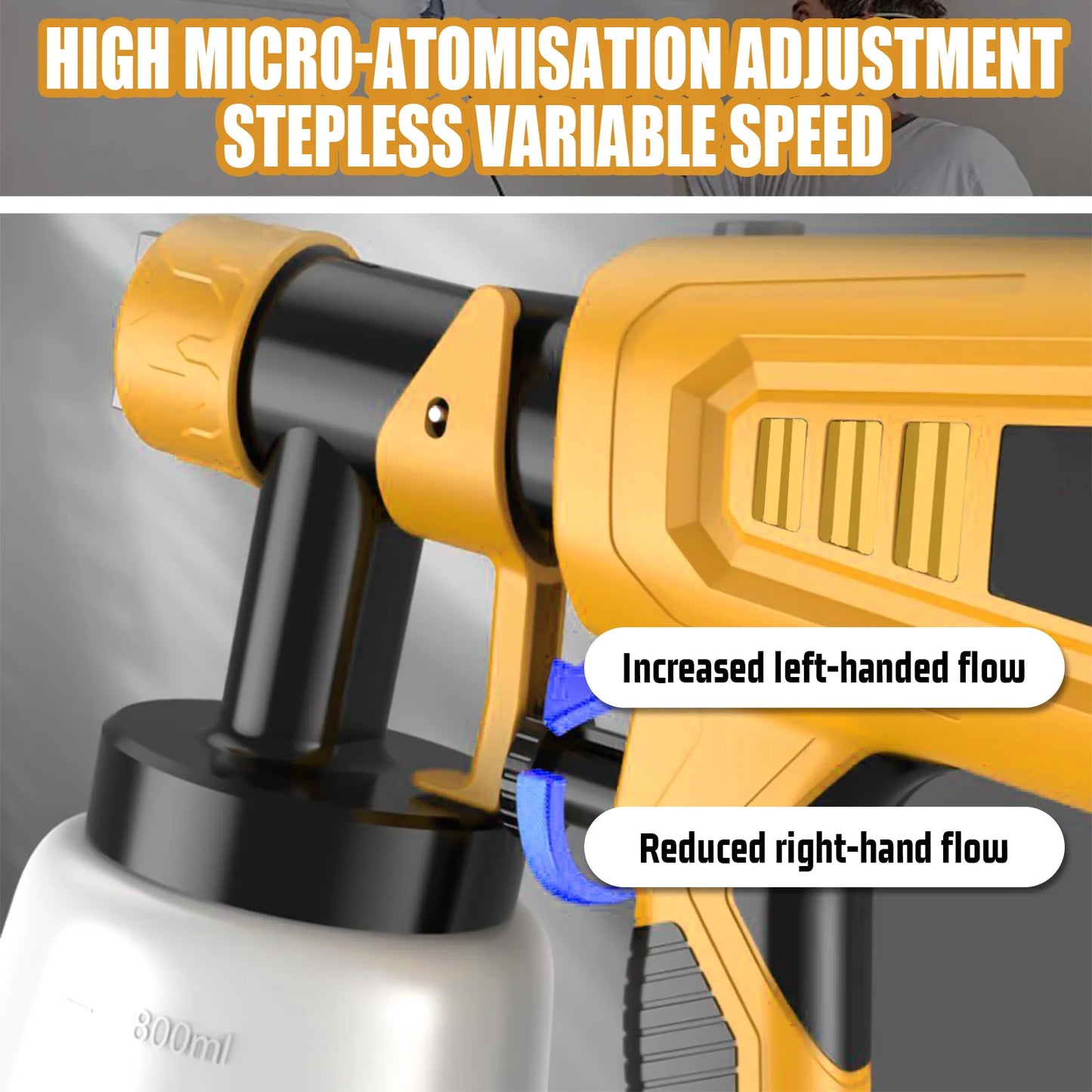 Cordless Paint Sprayer for Dewalt 20V MAX Battery Airless Electric HVLP Spray Paint Gun Tools (No Battery)