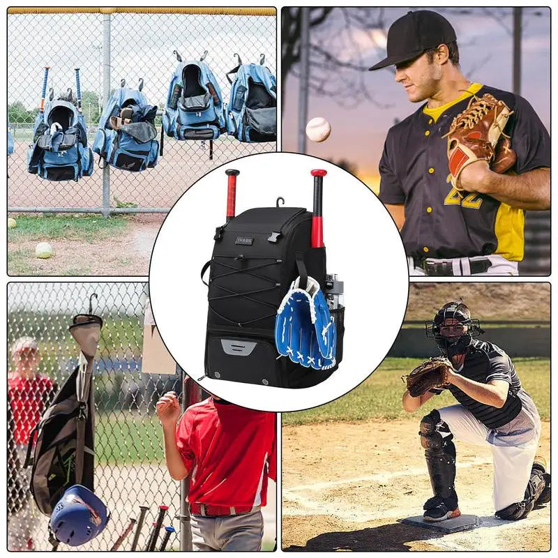 Bat Bags Baseball Baseball & Softball Equipment Bag Softball Bat Bag With Shoe Compartment & Fence Hook Holds Bat Gloves Helmets