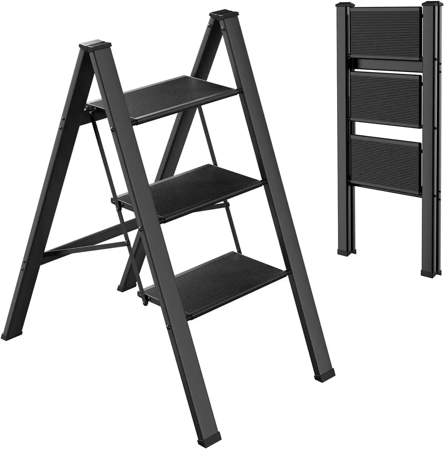 Stepladder, Folding step stool ,lightweight, portable, wide Anti-slip pedal comes in Black or grey