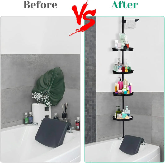 4-Layer Telescopic Corner Storage Rack Bathroom Shampoo and Shower Gel Storage Rack for Bathroom Shower Organizer