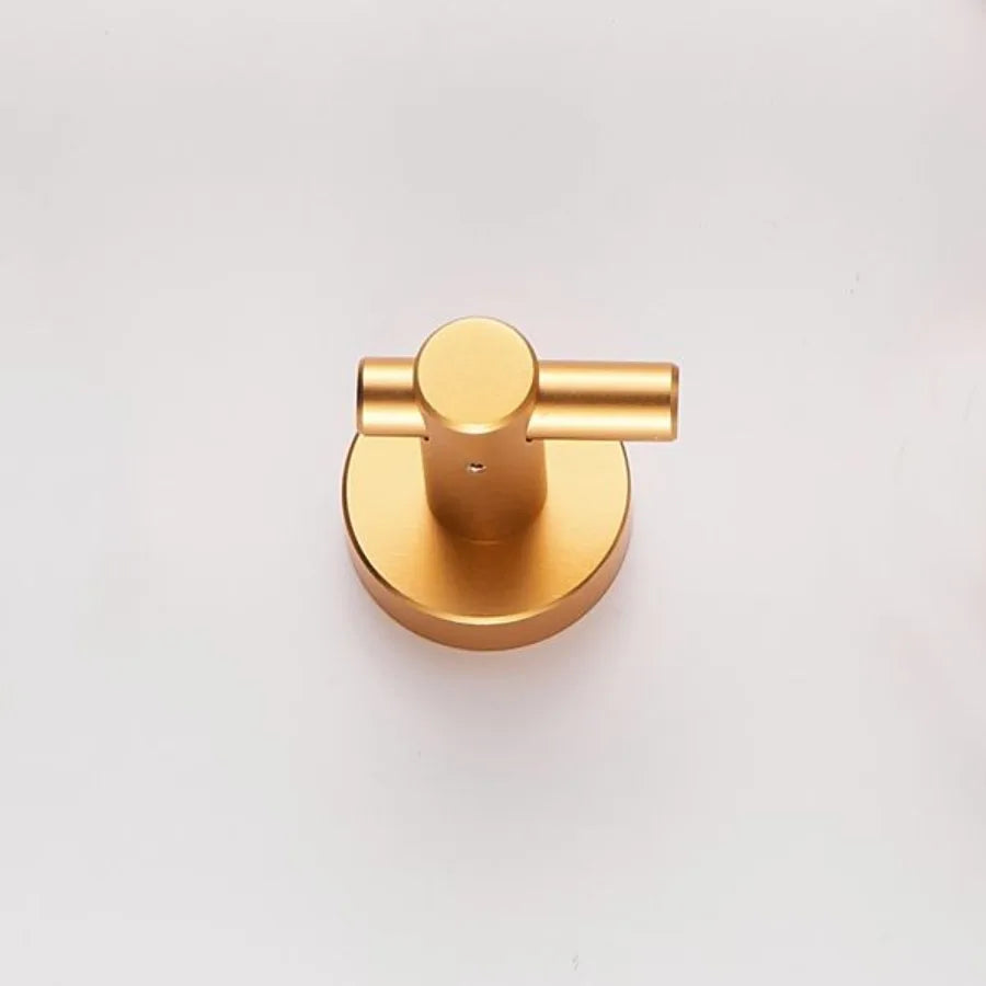 Round Base Wall Hanging Hook with Screws Brushed Gold Hook; 2 Pack; for Entry Shoe Cabinet; Wardrobe Bathroom Bedroom Furniture