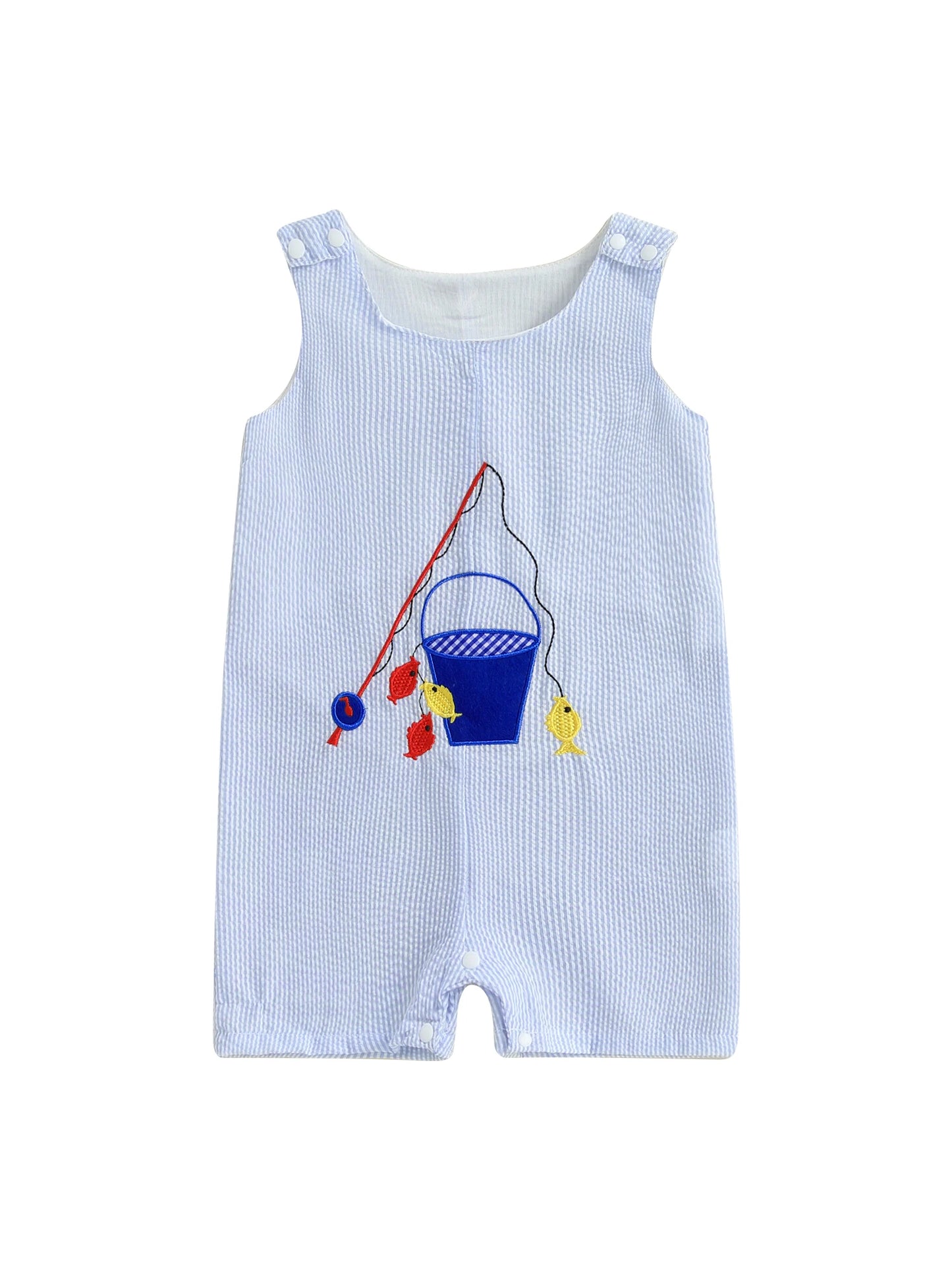 Infant Toddler Unisex Sleeveless Romper with Cute Animal Embroidery Crew Neck Summer Jumpsuit for Baby Boys and Girls
