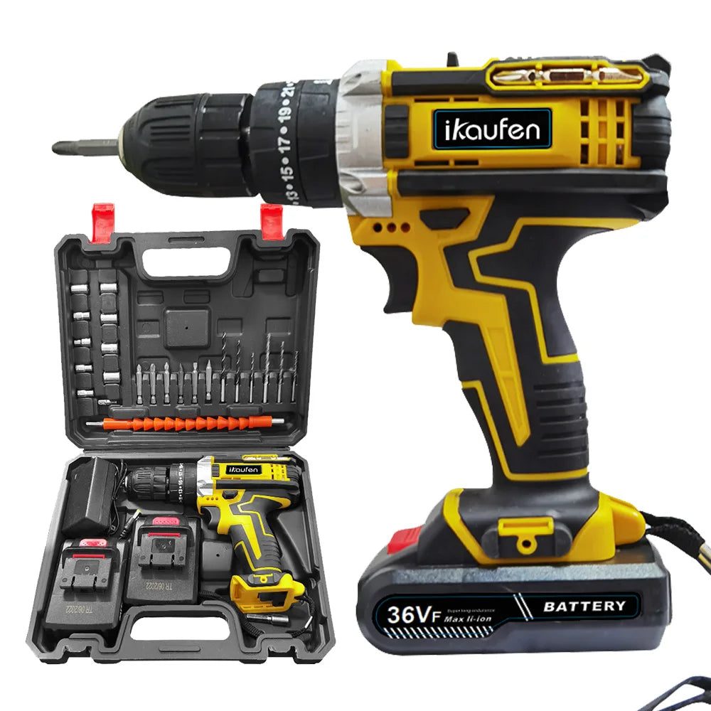Industrial Grade Double Speed Lithium Drill Electric Hand Drill Electric Screwdriver Household Electric Drill Tool Suit