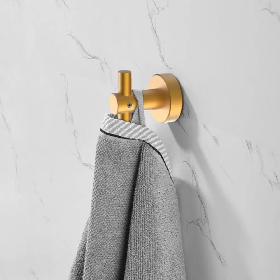 Round Base Wall Hanging Hook with Screws Brushed Gold Hook; 2 Pack; for Entry Shoe Cabinet; Wardrobe Bathroom Bedroom Furniture