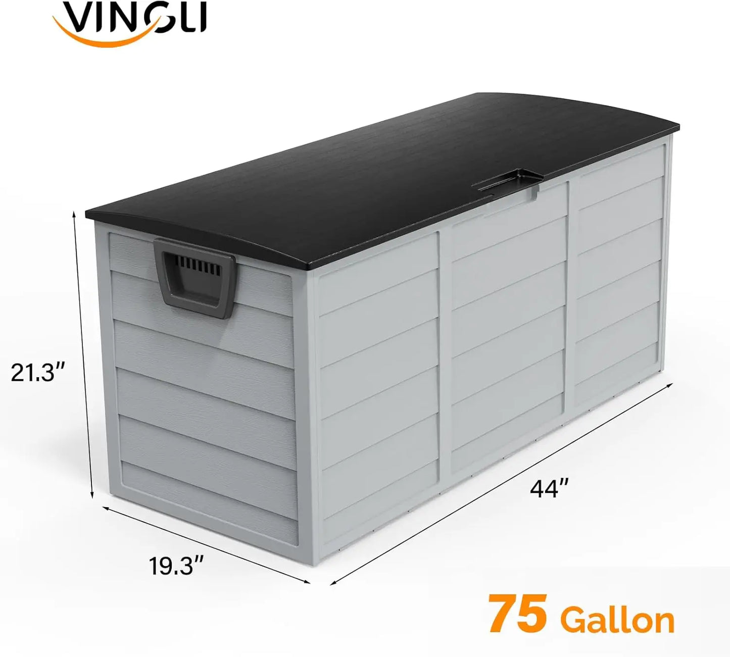 75 Gallon Outdoor Storage Box, Lockable Plastic Storage Containers with Lid, Patio Deck Box Furniture for Garden, Pool, Balcony,