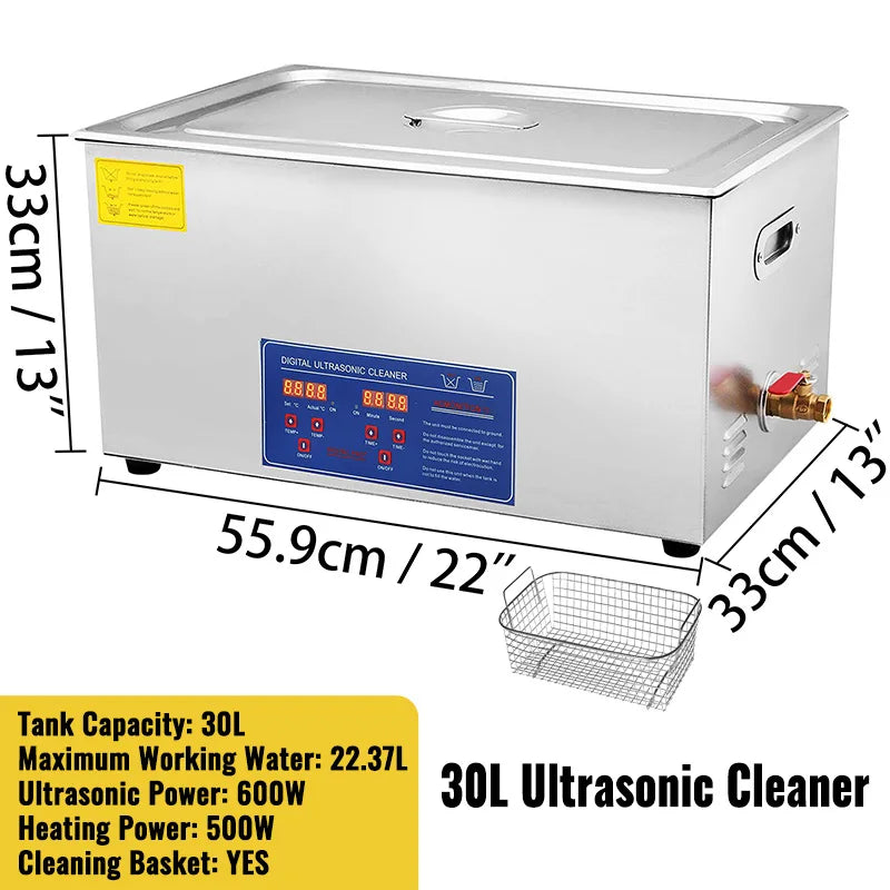 SucceBuy 1.3L -30L Stainless Steel ,Digital Ultrasonic cleaner , User friendly design