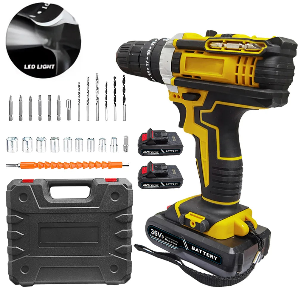 Industrial Grade Double Speed Lithium Drill Electric Hand Drill Electric Screwdriver Household Electric Drill Tool Suit