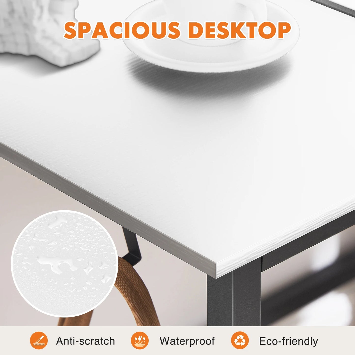 Computer Desk Gaming Table, Compact with Side Bag, Headphone Hooks