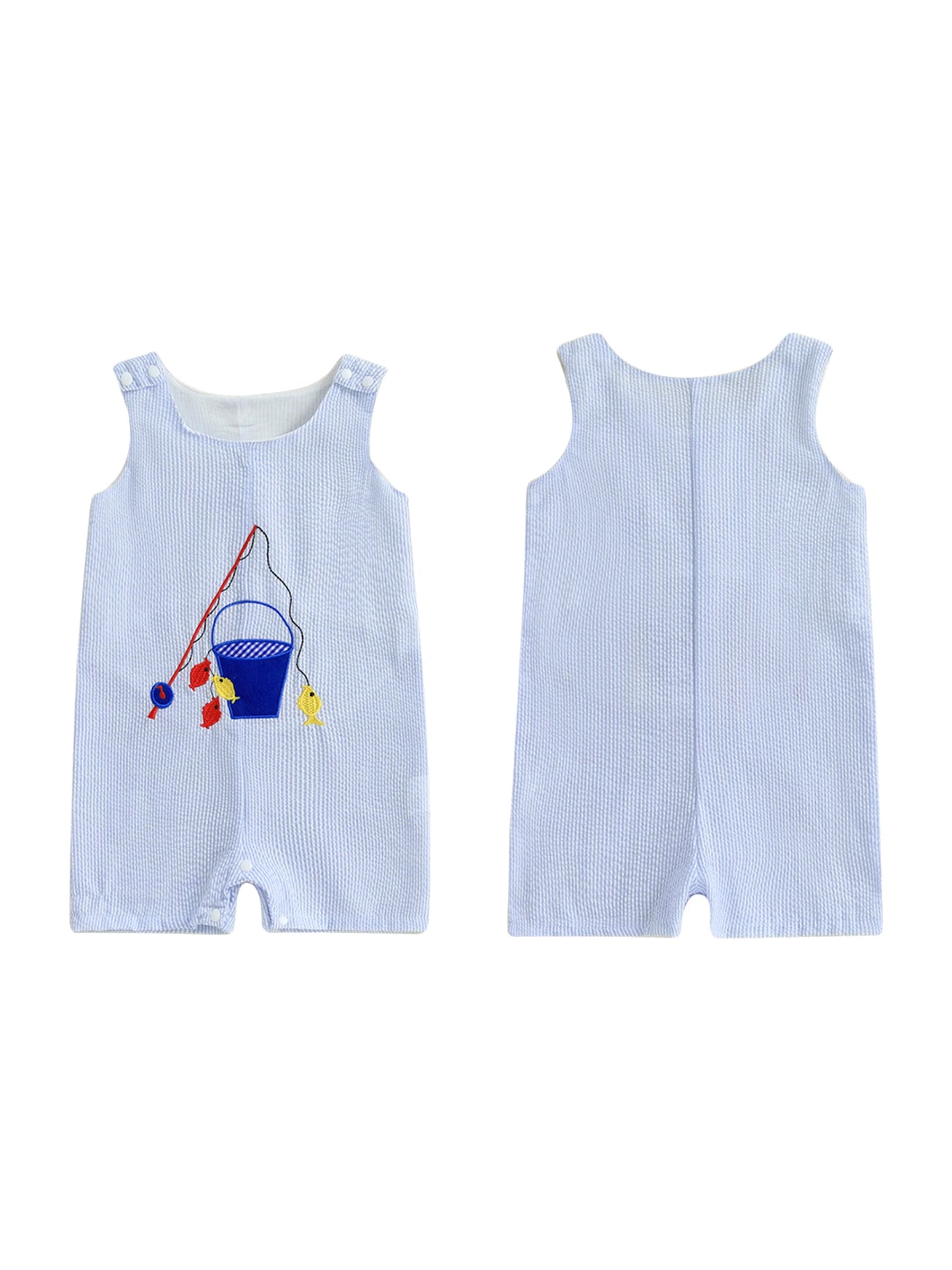 Infant Toddler Unisex Sleeveless Romper with Cute Animal Embroidery Crew Neck Summer Jumpsuit for Baby Boys and Girls