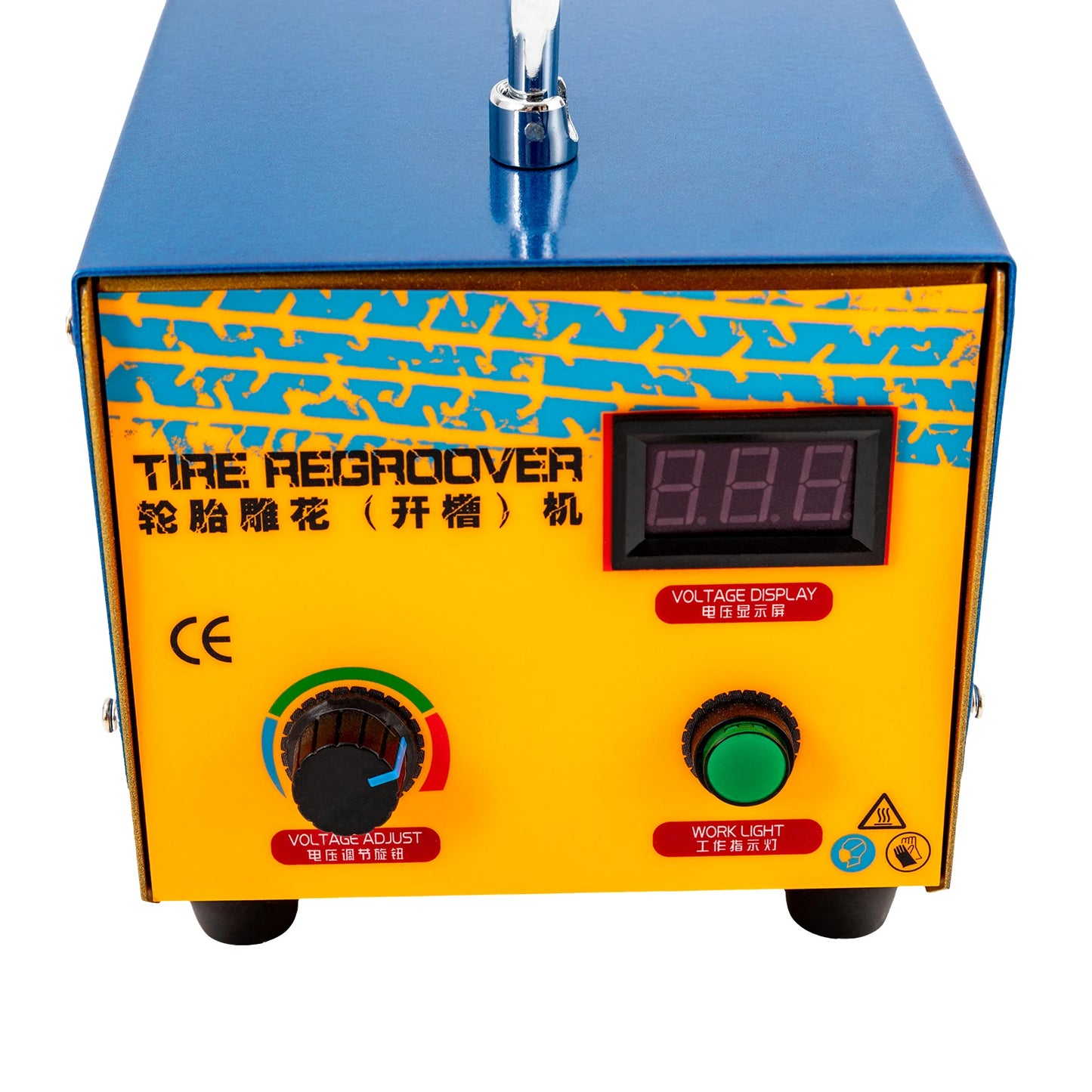 1000W Tire Grooving Machine with 20 Blades Blue 110V 60hz Tire Groover for Deepening Tread Patterns Yellow and Blue