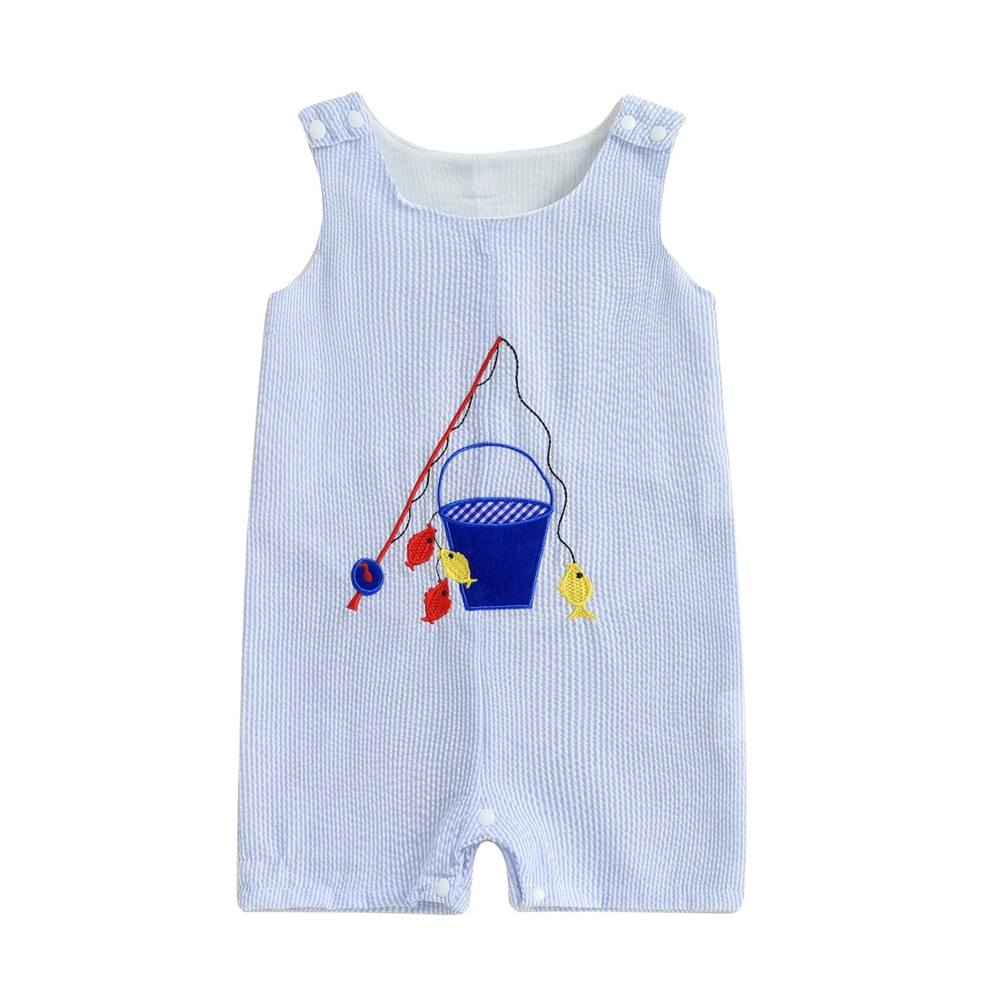 Infant Toddler Unisex Sleeveless Romper with Cute Animal Embroidery Crew Neck Summer Jumpsuit for Baby Boys and Girls