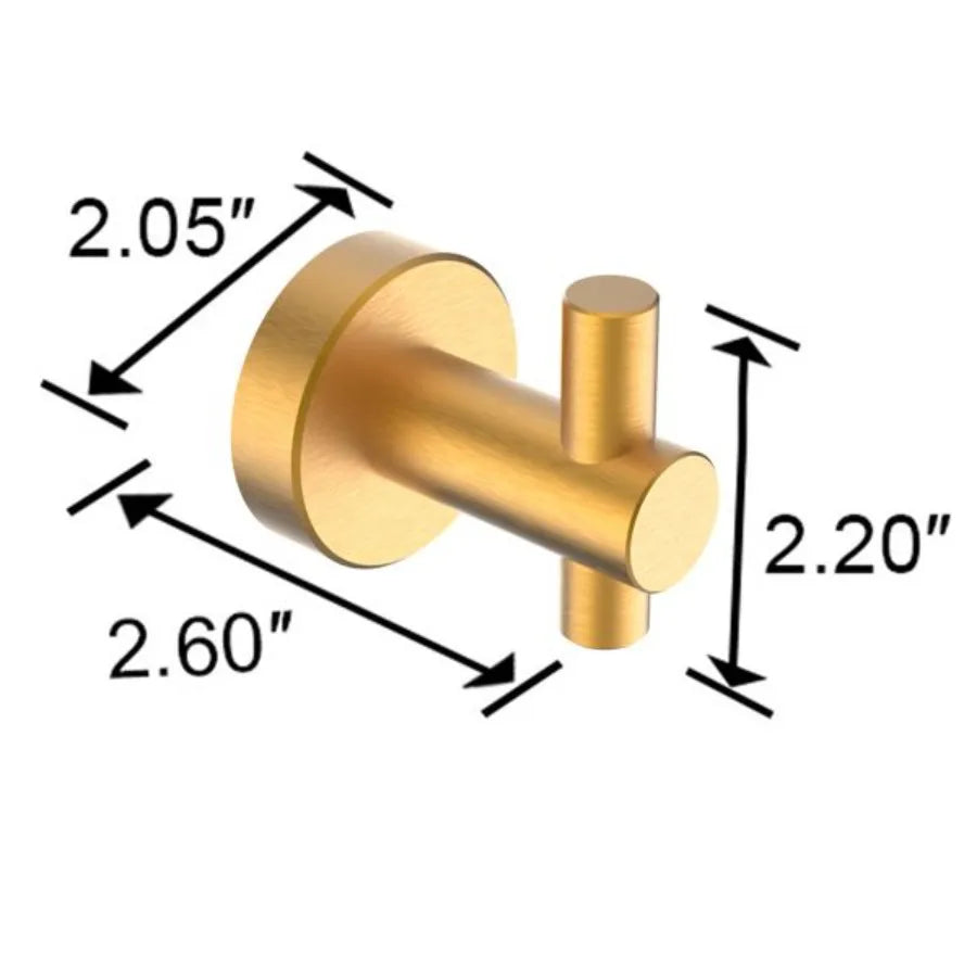 Round Base Wall Hanging Hook with Screws Brushed Gold Hook; 2 Pack; for Entry Shoe Cabinet; Wardrobe Bathroom Bedroom Furniture