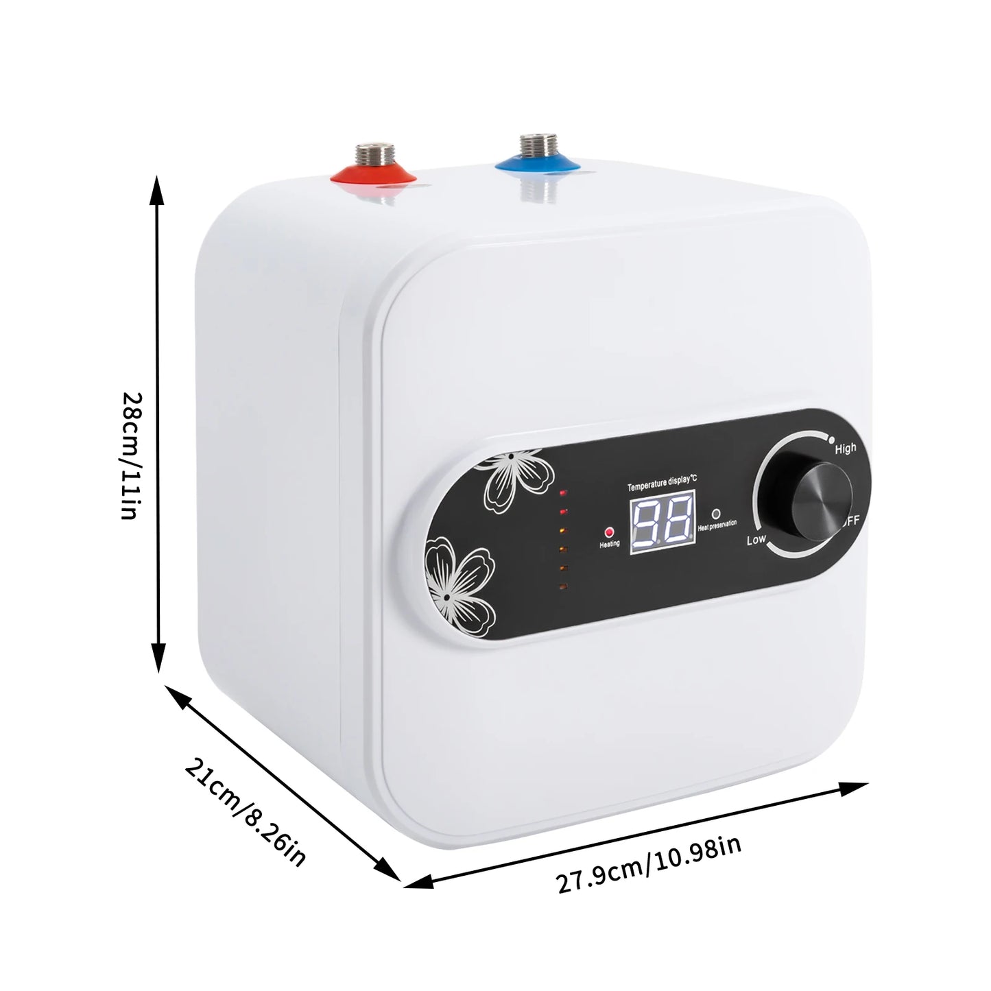 110V Electric Water Heater, 2.1 Gal Mini-Tank Water Heater, Instant Hot Water Heater with LCD Screen, for Kitchen, Bathroom, RV