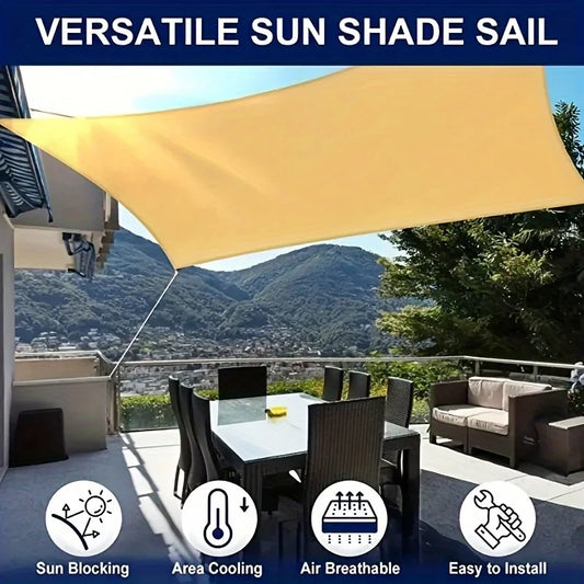 Courtyard Garden Shading Solution - Beige Color with 90% Shading Effect, Installation Hanging Ropes Are Included! Comes with Con
