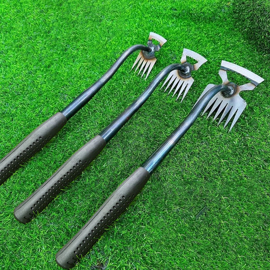 2-in-1 Manganese Steel Hand Weeder Multifunctional Garden Rake Agricultural Weed Puller Shovel Grass Rooting Soil Loosening Tool