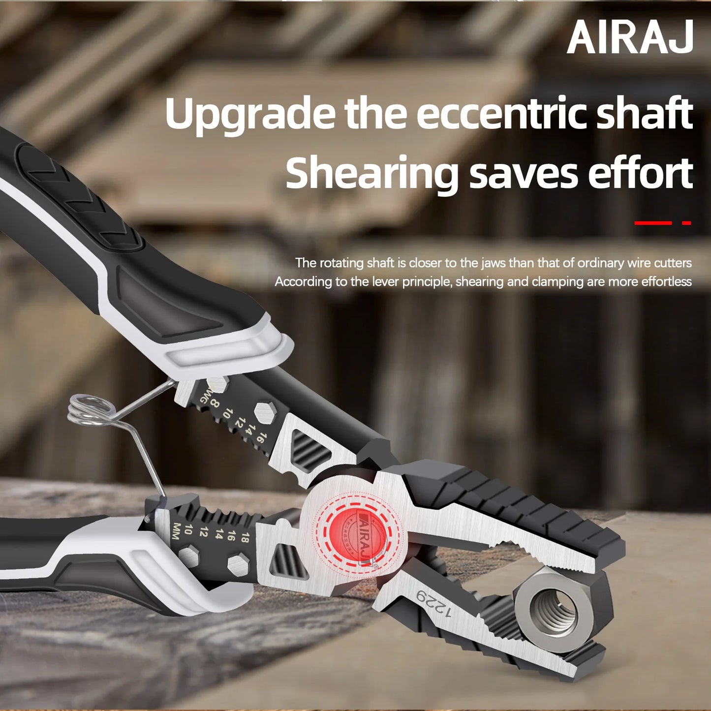 AIRAJ 8 inch Multi functional diagonal pliers 9 inch pointed nose pliers hardware Tools wire pliers, 3 pcs electrician pliers