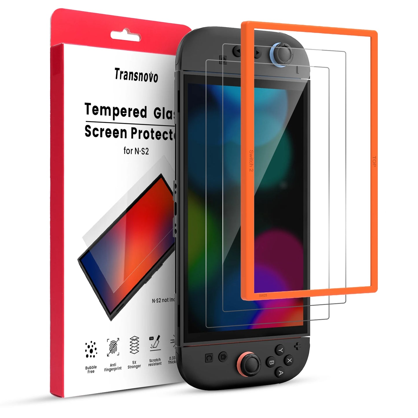 Screen Protector Tempered Glass for Switch Nintendo 2 Model 2025 Ultra Clear 9H Hardness Protective Anti Fingerprint For NS2