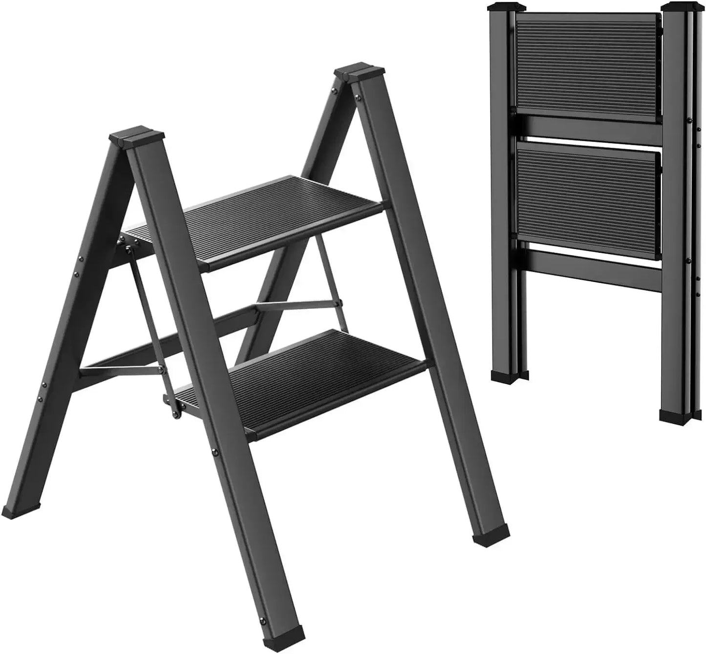Stepladder, Folding step stool ,lightweight, portable, wide Anti-slip pedal comes in Black or grey