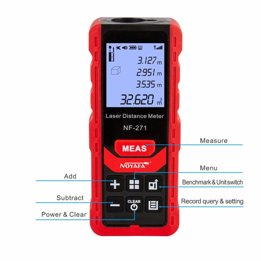 Noyafa NF-271 Laser Distance Meter 40M 80M Rangefinder Tape Range Finder Measure Device Digital Ruler Test Tool