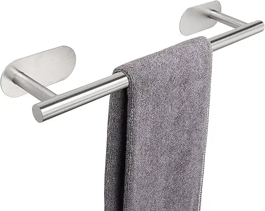 Self Adhesive Bathroom Towel Bar, Stick Towel Rack for Bathroom, Rustproof Stainless Steel Bath Towel Holder No Damage, Easy to