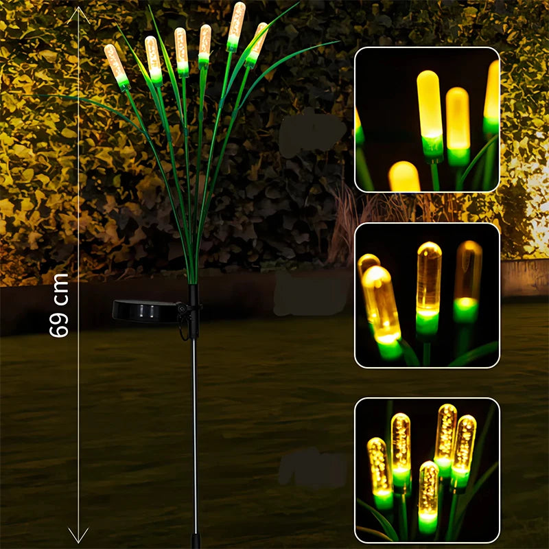 4/8pcs Solar Reed Garden Lights - Auto-On, Waterproof, Patio/Pathway Decor, Holiday&Garden Ambiance, Gift Idea