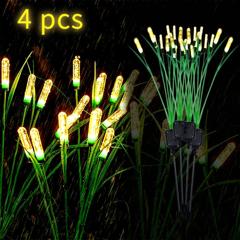 4/8pcs Solar Reed Garden Lights - Auto-On, Waterproof, Patio/Pathway Decor, Holiday&Garden Ambiance, Gift Idea