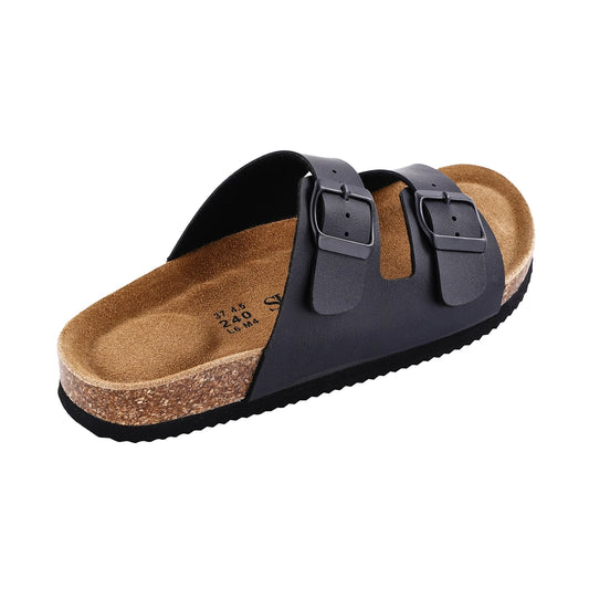 SUFU New Leather Birkenstocks Cork Flip-flops for women Couple Vintage Summer Wear Muller Slippers Fashion Casual Beach Sandals