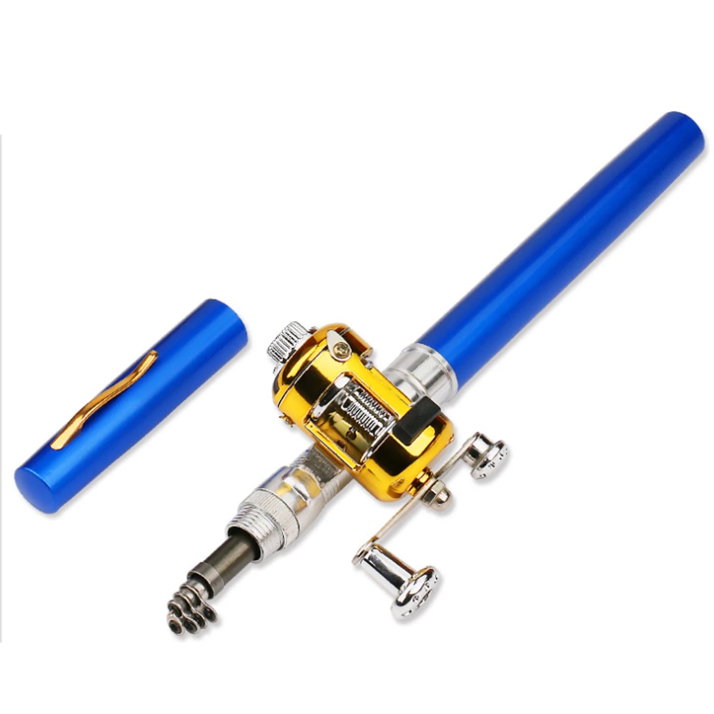 Mini Fishing Rods Pocket Telescopic Aluminium Alloy Lure Rod Pole Expand 1m for Fishing Enthusiast Collectors