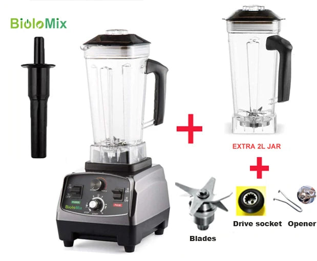 BioloMix 3HP 2200W Heavy Duty Blender Mixer Juicer BPA Free
Biolo MX 3HP Heavy Duty Blender, Mixer, Food Processor BPA Free 2L Jar