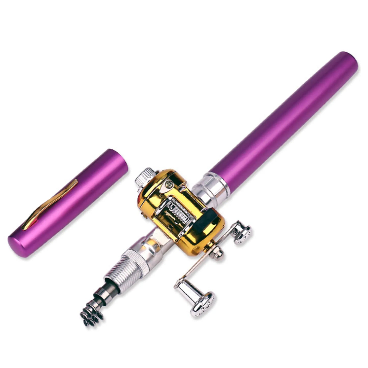 Mini Fishing Rods Pocket Telescopic Aluminium Alloy Lure Rod Pole Expand 1m for Fishing Enthusiast Collectors