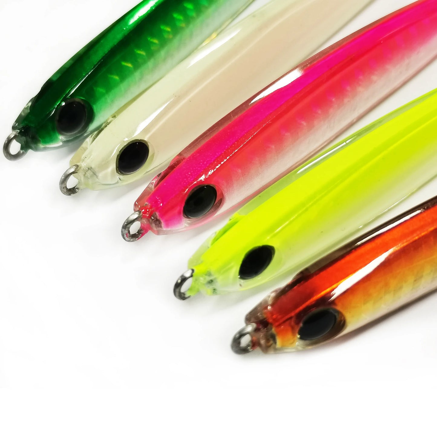 5pcs Epoxy Resin Jigs Epoxy Fishing Jig Lure Mixed Colors with Strengthen Single Hook Great for Striped Bass Tuna and Game Fish