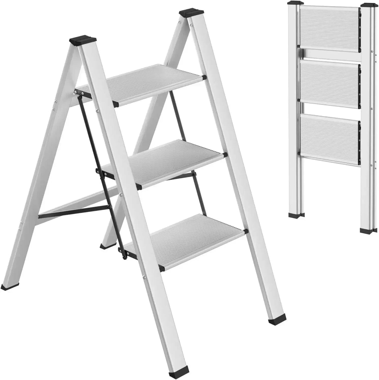 Stepladder, Folding step stool ,lightweight, portable, wide Anti-slip pedal comes in Black or grey