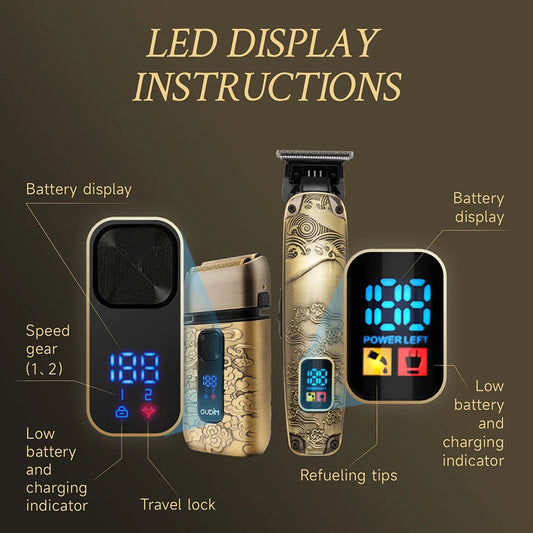 Foil Shavers for Men with Head Shaving, Hair Beard Trimmer, Face Mustache Grooming Kit, Bald Head Shaver.