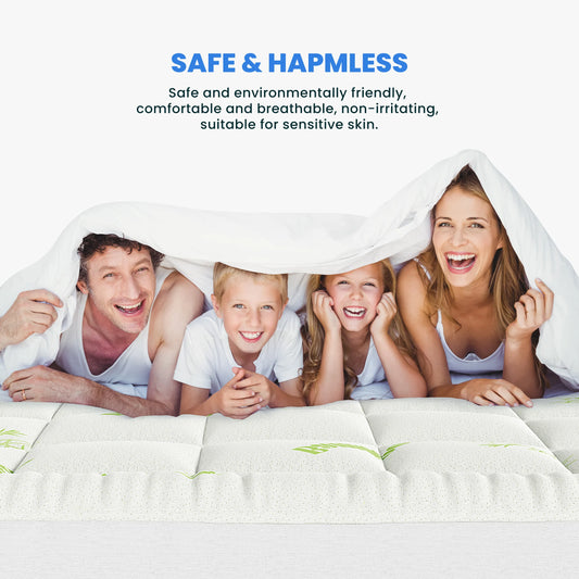 MCQ 400g Bamboo Viscose Mattress Topper Ultra Soft Pillow Top Mattress Pad with Stretchable Pockets Breathable Cooling Topper