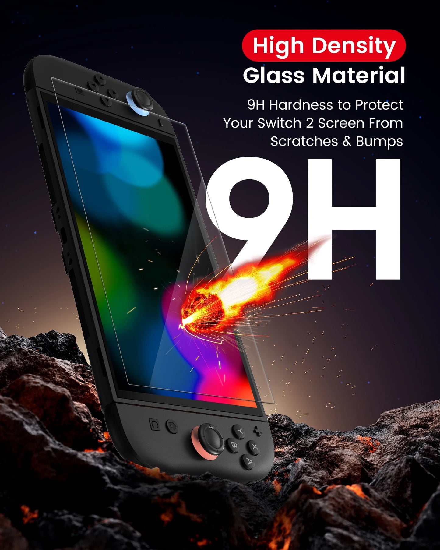 Screen Protector Tempered Glass for Switch Nintendo 2 Model 2025 Ultra Clear 9H Hardness Protective Anti Fingerprint For NS2