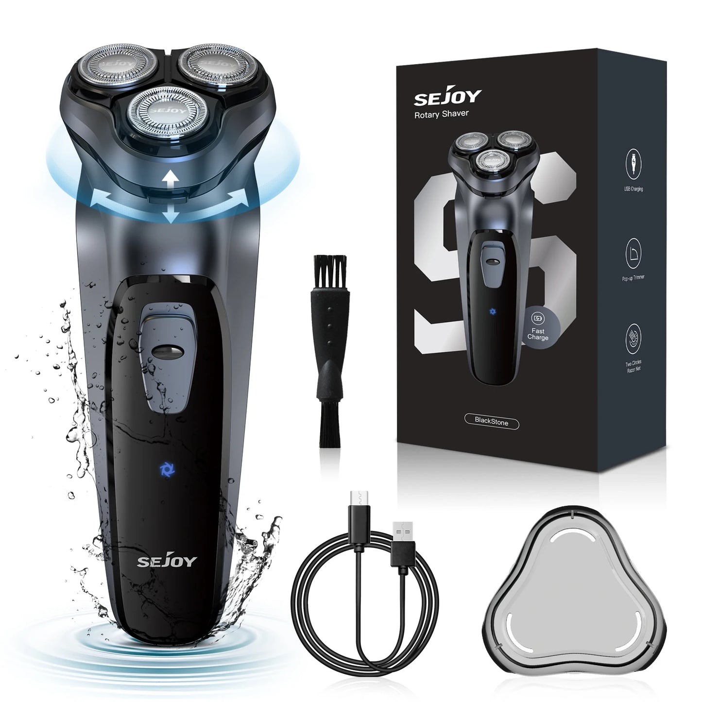 Sejoy Electric Razor for Men Rechargeable Electric Shavers Rotary Portable Travel Razor .