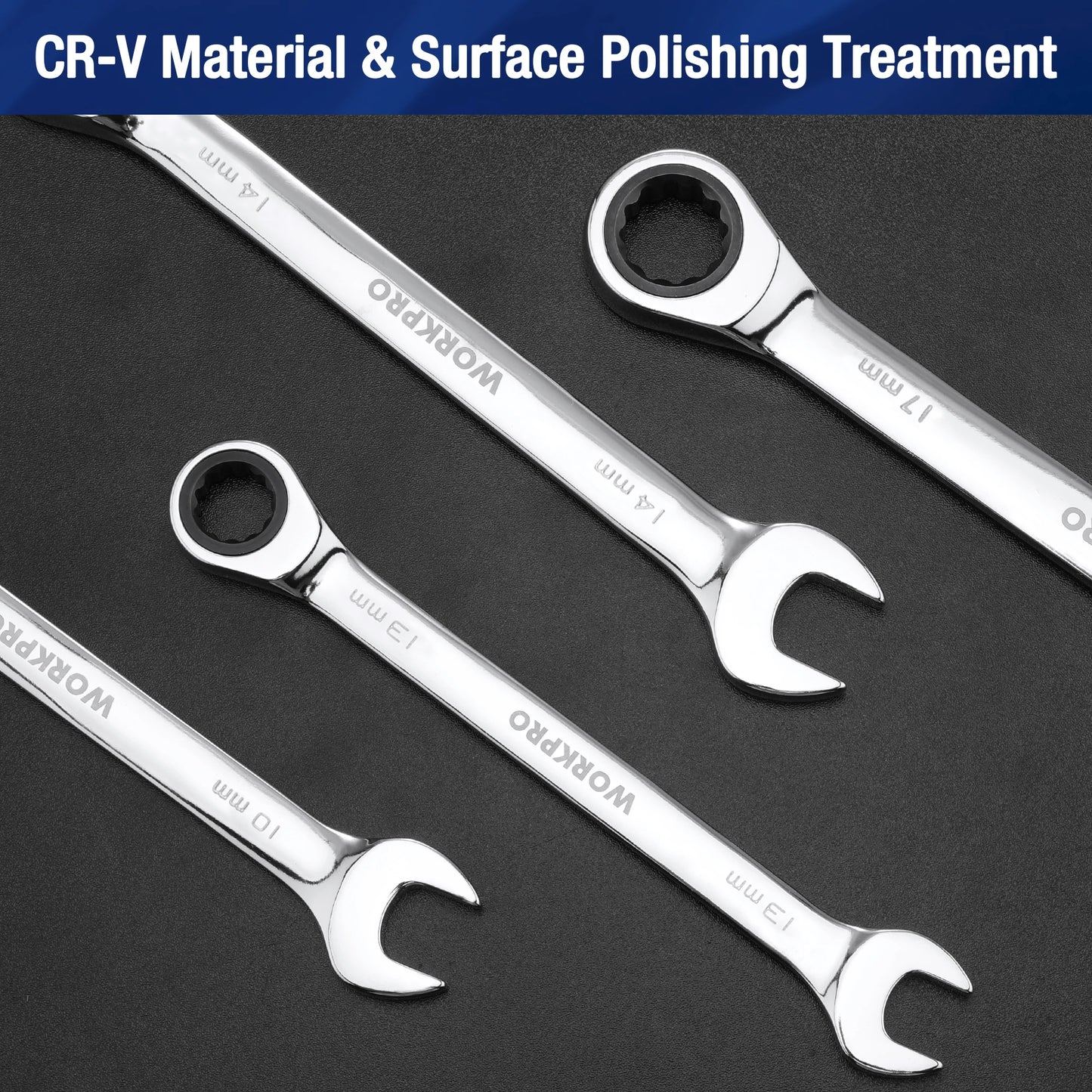 WORKPRO 23pc Ratcheting Wrench Set with Box ,, Wrench Repair Tool Set
