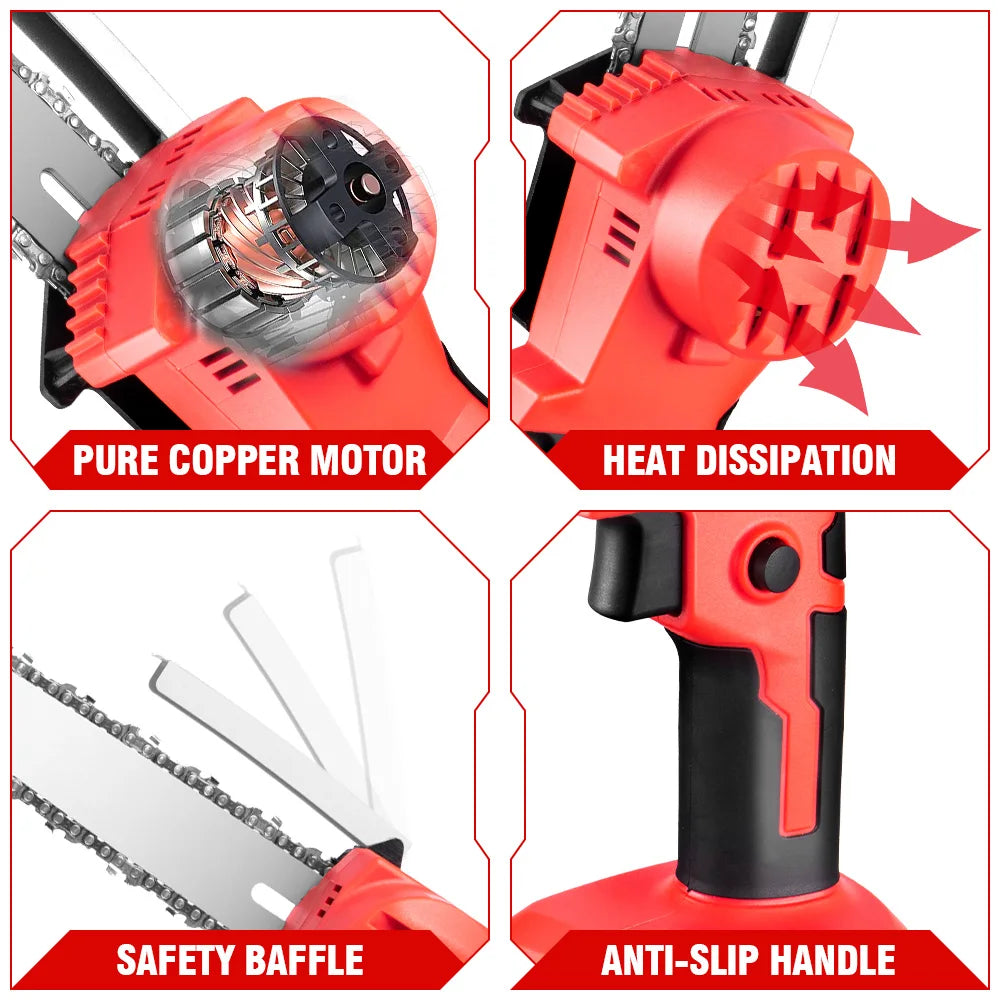 ONEVAN 4500W 2.25m Brushless High Branch Saw Telescoping Pole Electric Saw Cordless Garden Pruning Tool For ONEVAN 18V Battery