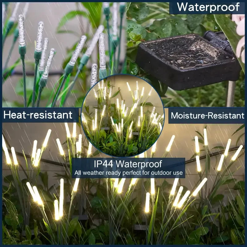 4/8pcs Solar Reed Garden Lights - Auto-On, Waterproof, Patio/Pathway Decor, Holiday&Garden Ambiance, Gift Idea