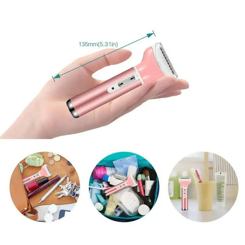 Women Electric Shaver Rechargeable Waterproof Razor Painless Epilator Body Hair Remover Nose Hair Beard Bikini Trimmer Eyebrow F