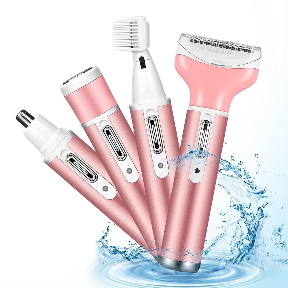 Women Electric Shaver Rechargeable Waterproof Razor Painless Epilator Body Hair Remover Nose Hair Beard Bikini Trimmer Eyebrow F