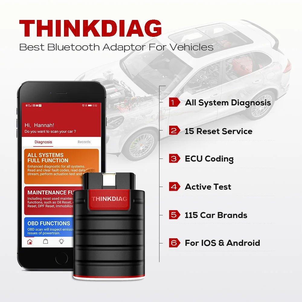 THINKCAR Hot chip Thinkdiag Full System OBD2 Diagnostic Tool old version 16 reset services Ecu coding pk golo easydiag AP200