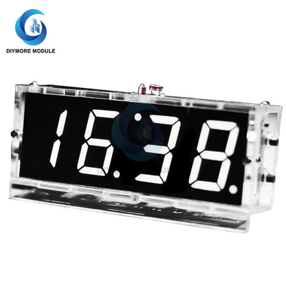 DIY Electronic Kit Clock LED Microcontroller Kit Digital Clock Time Light/Voice Control Temperature Thermometer Red/Blue/Gr/Whi