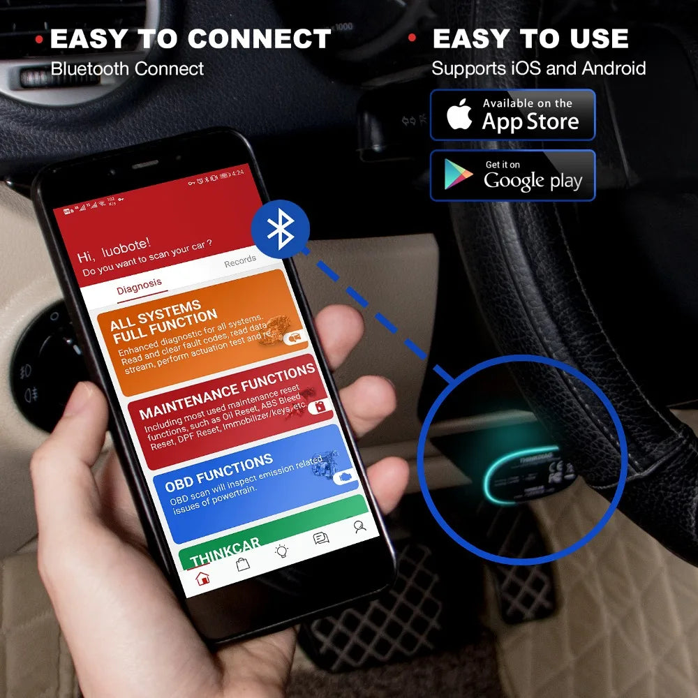 THINKCAR Hot chip Thinkdiag Full System OBD2 Diagnostic Tool old version 16 reset services Ecu coding pk golo easydiag AP200