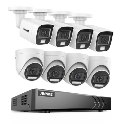 ANNKE H.265+ 8CH 5MP DVR Security Surveillance Kits 8pcs 5MP PIR Outdoor Cameras IP67 Weatherproof DVR SECUR Camera System Alarm