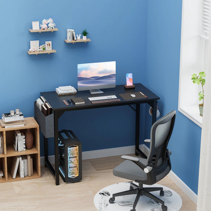 Computer Desk Gaming Table, Compact with Side Bag, Headphone Hooks