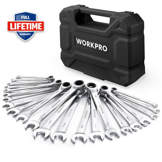 WORKPRO 23pc Ratcheting Wrench Set  with Box ,, Wrench Repair  Tool Set