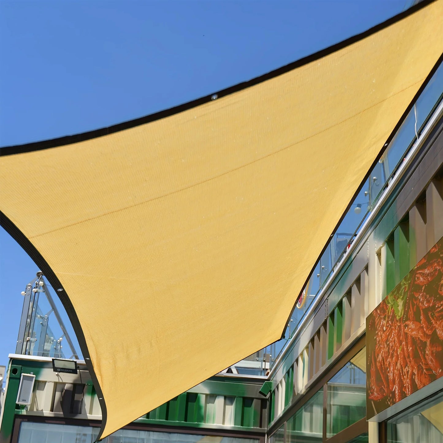 Courtyard Garden Shading Solution - Beige Color with 90% Shading Effect, Installation Hanging Ropes Are Included! Comes with Con